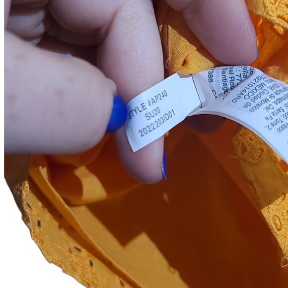 J. Crew Factory Eyelet Puff-Sleeve Top Saffron Size XS NWT - Picture 6 of 6